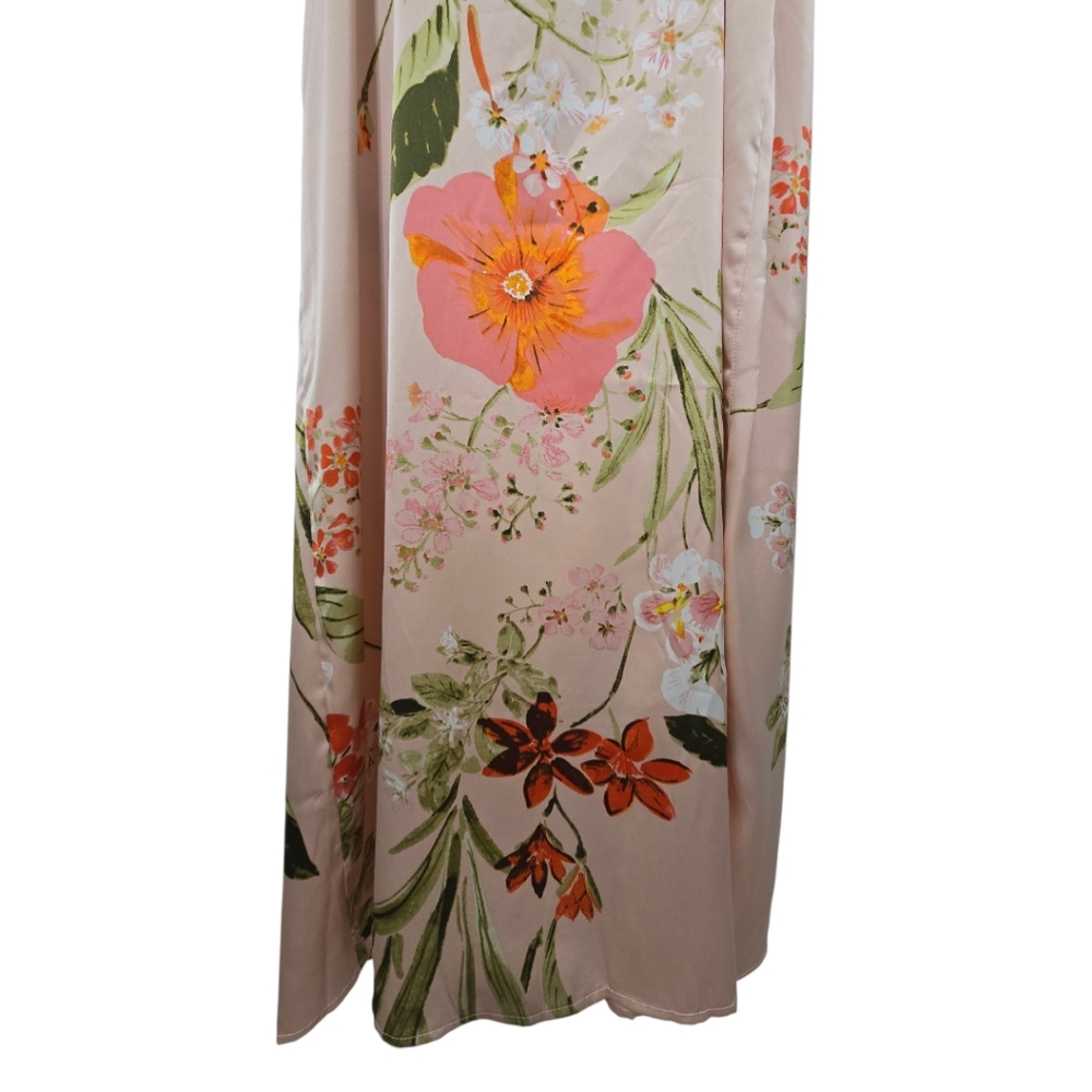 Lulus Remarkable Entrance Floral Print Satin Dress Spring Size Large Pink NWT - Picture 12 of 13